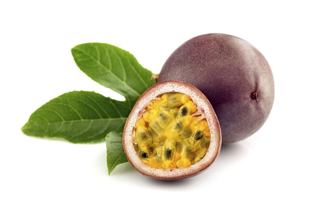 Passion fruits with leaf