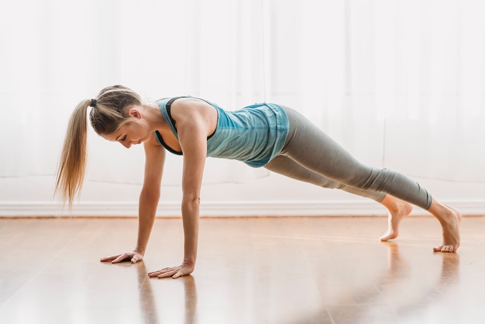 Plank Pose Yoga Uttihita Chaturanga Dandasana
