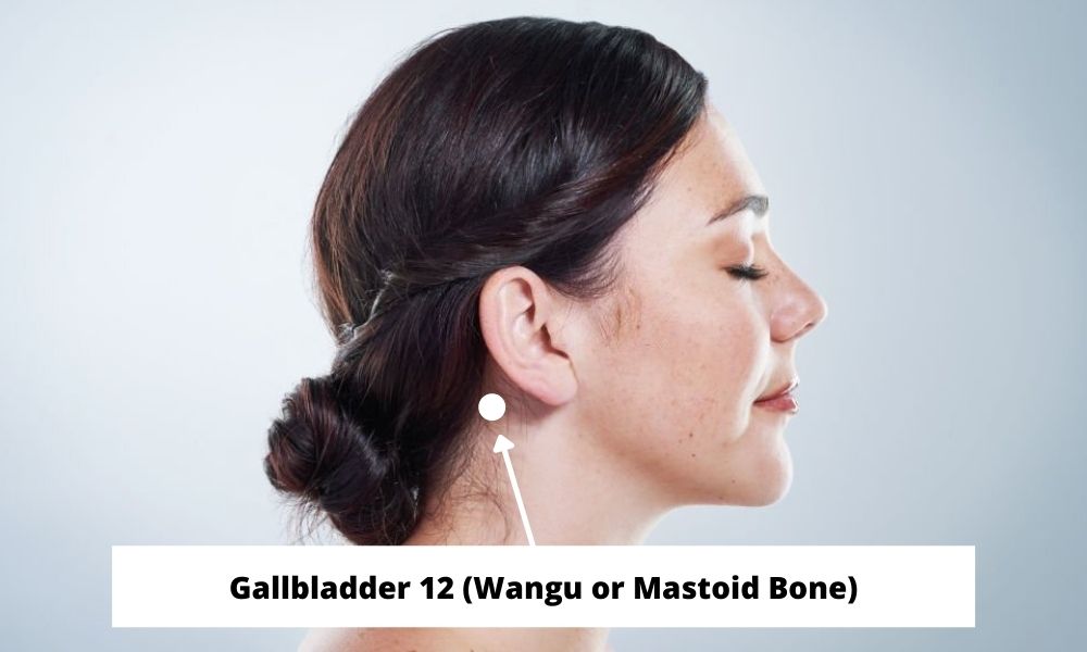 Acupressure Point Gallbladder 12 GB 12 (Wangu or Mastoid Bone)