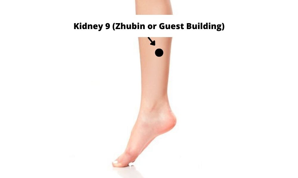 Acupressure Point Kidney 9 KI 9 (Zhubin or Guest Building)